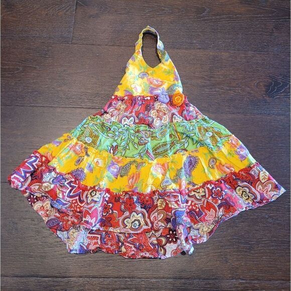 Mariachi Halter Dress Colorful 2T Tiered Crochet Details - Picture 1 of 5